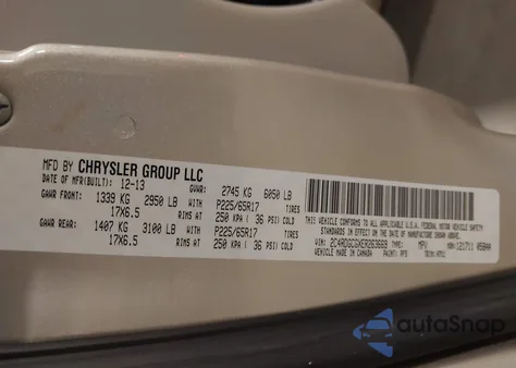 2014 Dodge Grand Caravan Sxt из США, поврежденный, VIN 2C4RDGCGXER263669